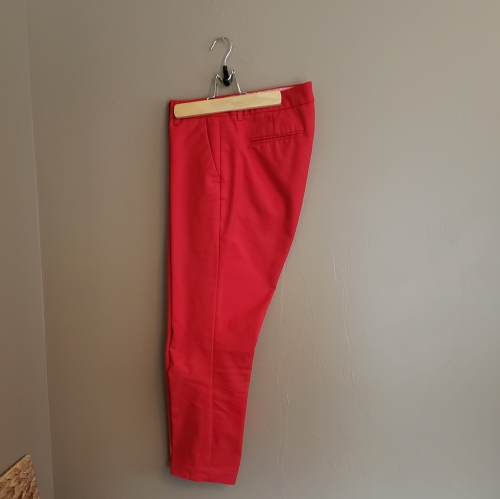 Willi Smith Cropped Pant, pleated, red, size 8